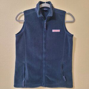 Vineyard Vines Boys Fleece Vest Navy Blue Whale Size M 12-14